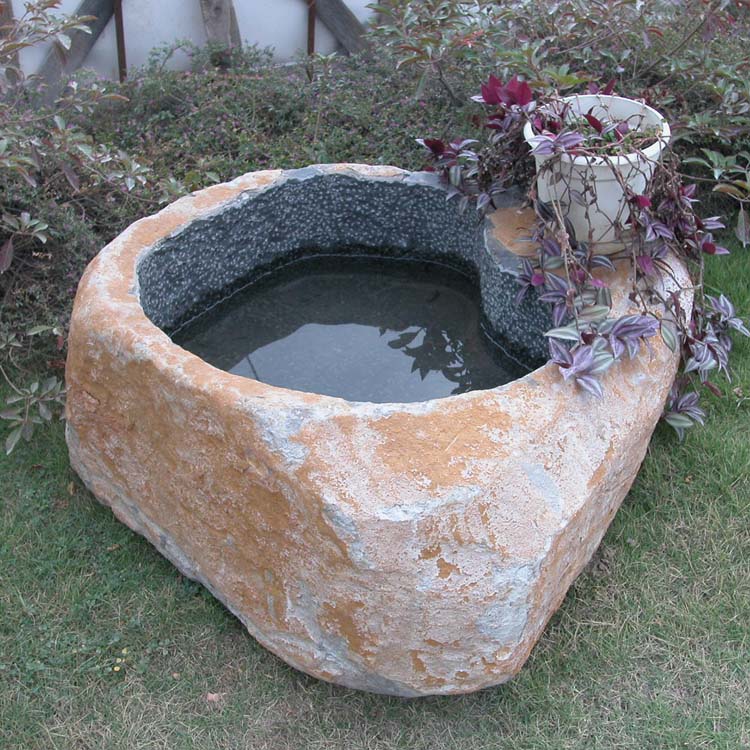 natural basalt stone bird bath bowls
