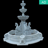 Stone Carved Horse Sculpture Water Fountain