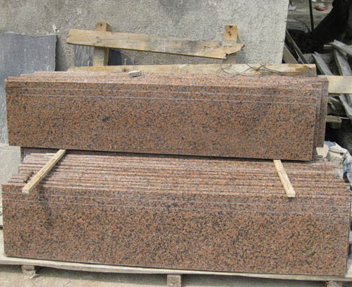 Chinese Pink Granite Stone Steps