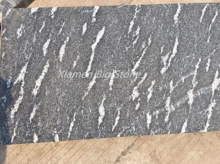 Flamed Snow Grey Granite Tiles