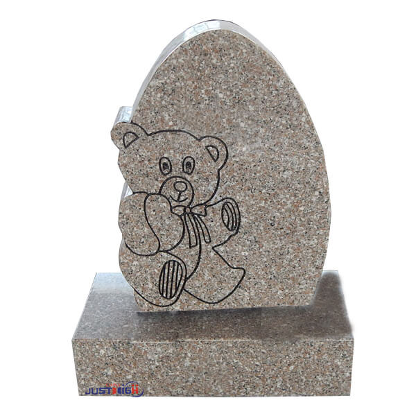 Cartoon Bear Granite Headstone For Child
