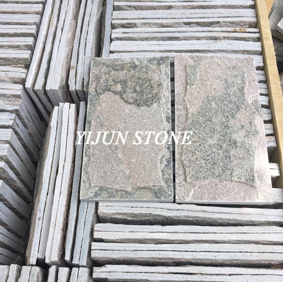 China Pink Natural Quartzite Mushroom Stone Wall Tiles