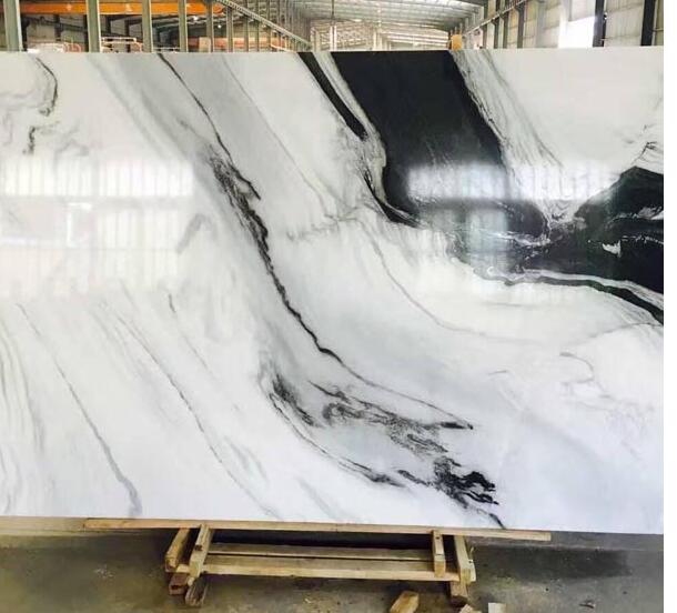 Panda white marble slabs A quality decorating 2cm thickness