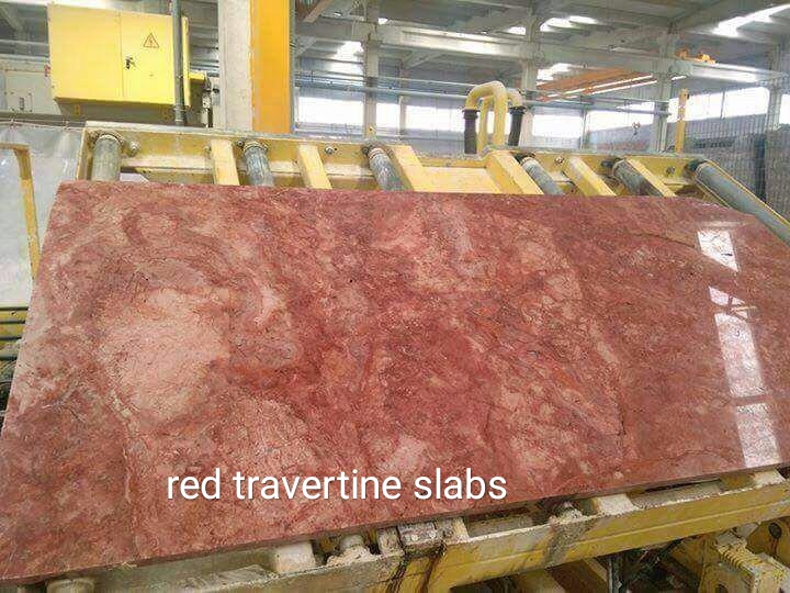 Red Travertine Polished Slabs